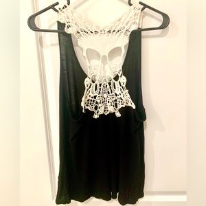 Disney Peter Pan Tank Top with Crochet Skull Back